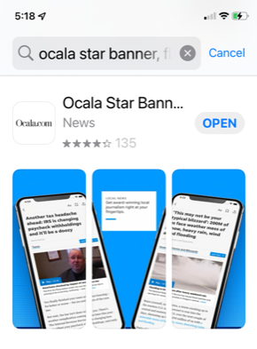The Ocala Star Banner app is free to download and includes a sampling of free articles. Subscribers have full access to all the app has to offer.