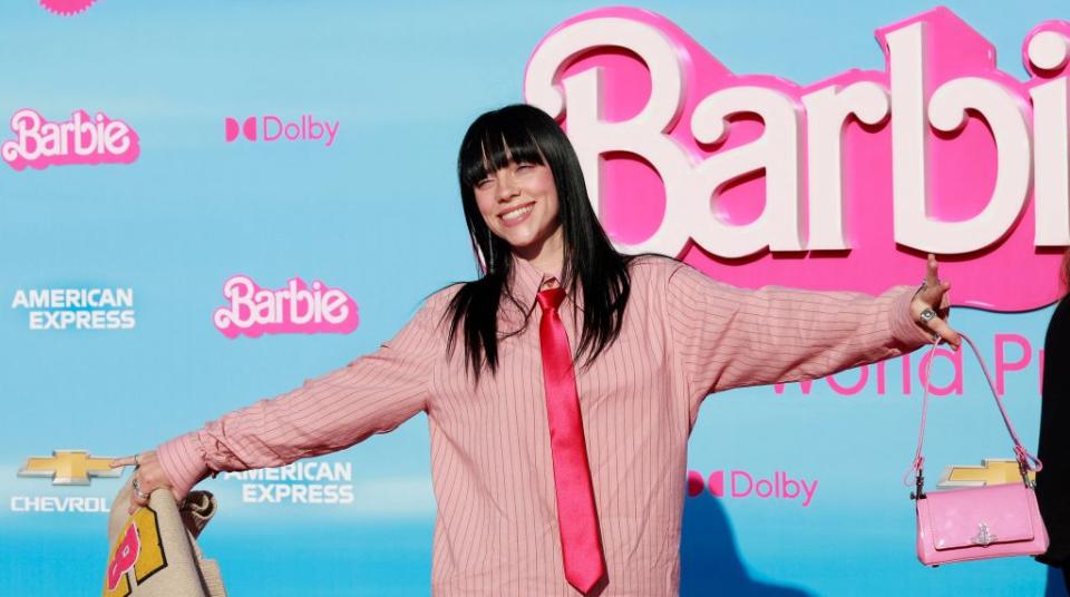 Billie Eilish will likely win her second Oscar for “What Am I Made For?” from “Barbie.” AFP via Getty Images