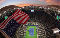 Sep 5, 2016; New York, NY, USA; A general view as the sun sets during the match between Grigor Dimitrov of Bulgaria and Andy Murray of Great Britain on day eight of the 2016 U.S. Open tennis tournament at USTA Billie Jean King National Tennis Center. Mandatory Credit: Robert Deutsch-USA TODAY Sports TPX IMAGES OF THE DAY