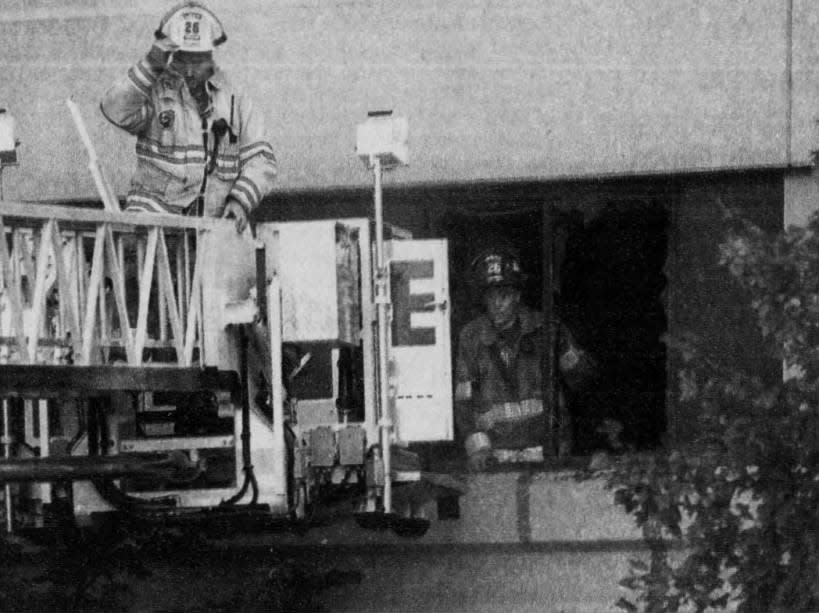 Firefighters investigate a small fire on Thursday, Nov. 5, 1998, at the Lena and David T. Wilentz Senior Residences in Franklin Township in Somerset County.