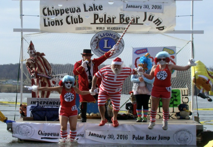 Participants compete in the Chippewa Lake Polar Bear Jump and Fun Run/Walk. The event is scheduled for Feb. 3, 2024