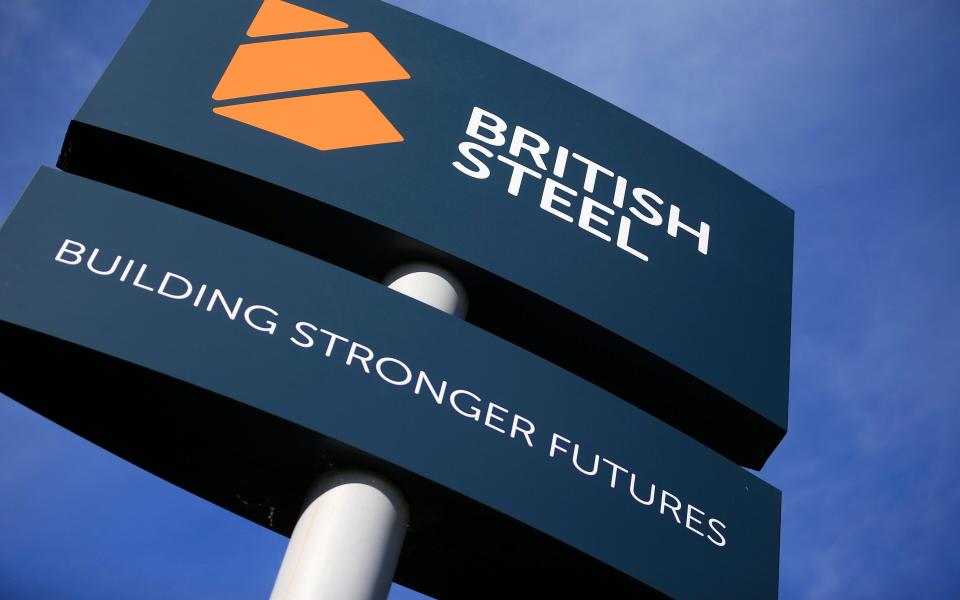 British Steel sign  - LINDSEY PARNABY/AFP
