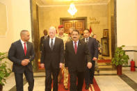 U.S. Defense Secretary Jim Mattis (C) walks with Iraq's Defence Minister Erfan al-Hiyali (R), at Ministry of Defence in Baghdad, Iraq February 20, 2017. REUTERS/Stringer