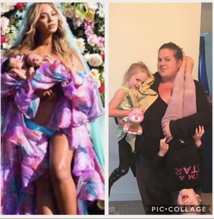 Women everywhere are spoofing Beyonce's twins photo