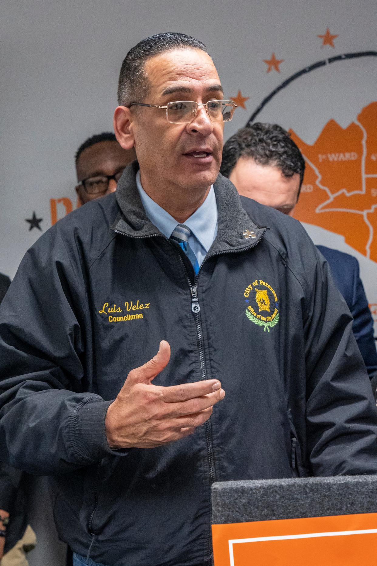 Paterson Councilman Luis Velez speaks at the Reimagining Justice and Paterson Healing Collective office in Paterson, NJ on Thursday, Jan 19, 2023. 