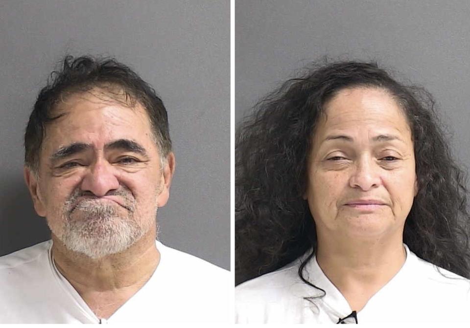 Orange City police said Jorge Rueda, 66, of Palm Springs, and Gloria Lopez-Henao, 55, of Orlando, kidnapped a shopper at gunpoint from a store and forced her to withdraw money from her bank for them.