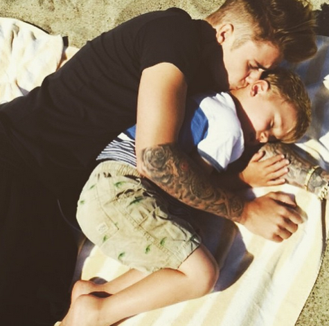“Love you more than anything Jaxon,” a surprisingly sentimental Biebs gushed. (Photo: Instagram)