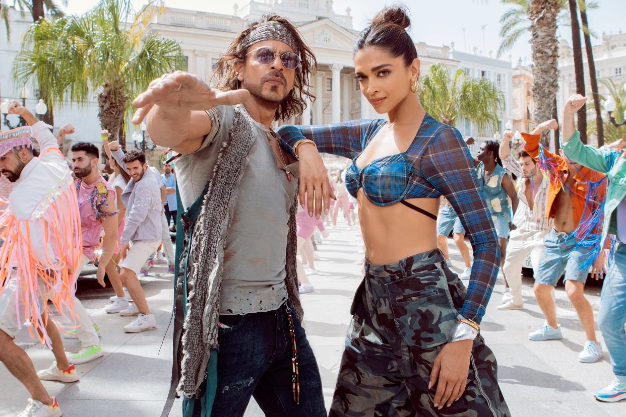 Shah Rukh Khan, left, and Deepika Padukone star in "Pathaan."