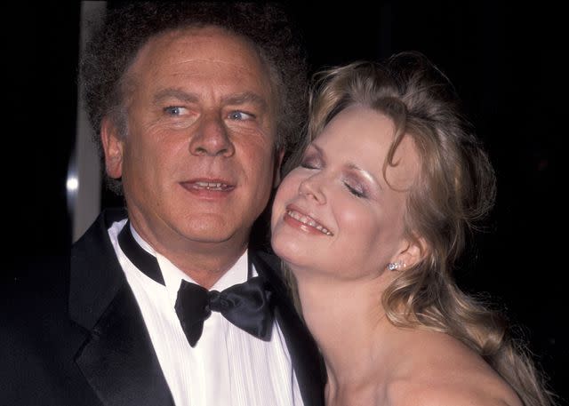 <p>Ron Galella/Ron Galella Collection via Getty</p> Art and Kim Garfunkel during the Film Society of Lincoln Center Honors.