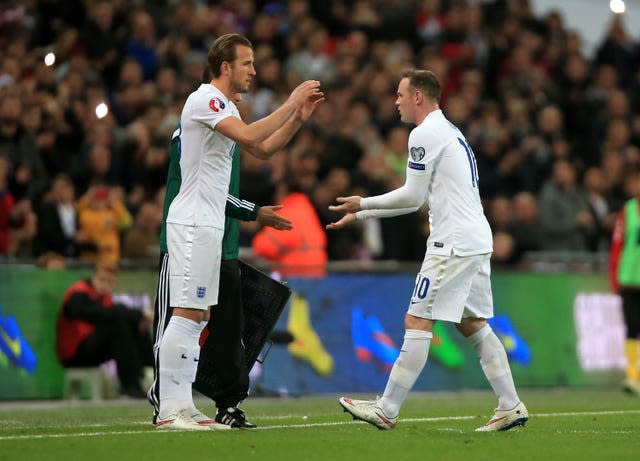 Harry Kane (left) is handed his senior England debut as a replacement for Wayne Rooney (right) in a Euro 2016 qualifier against Lithuania at Wembley