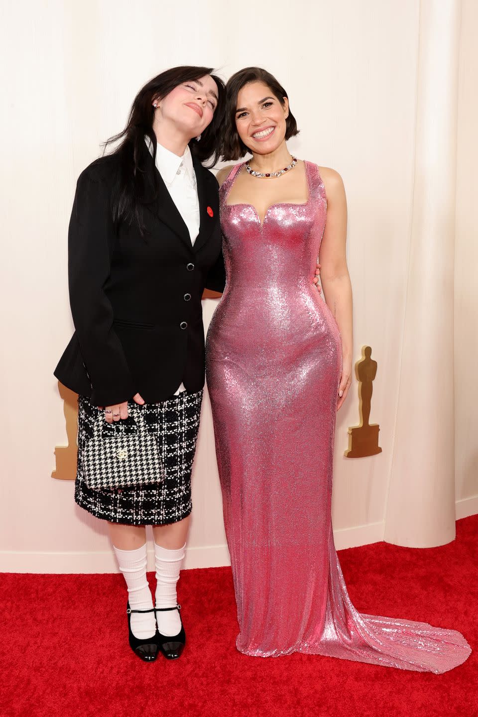 America Ferrera Shines in a BarbiePink Gown at the 2024 Oscars