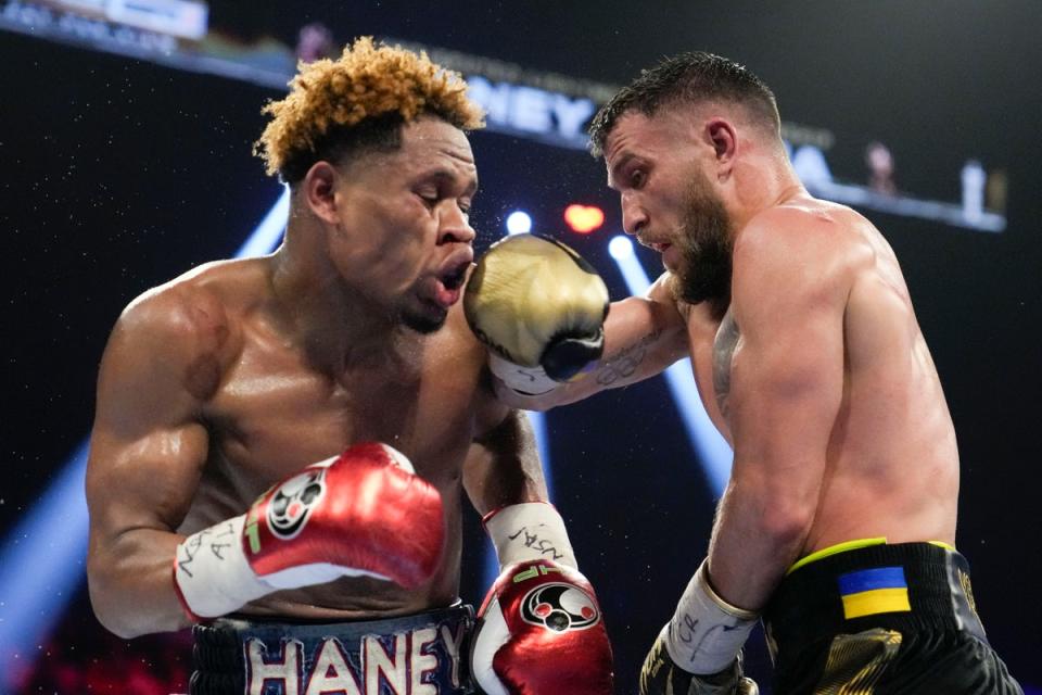 Many felt that Vasiliy Lomachenko deserved to beat Devin Haney (AP)