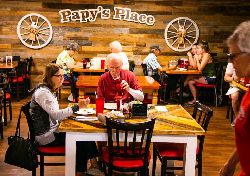 Patrons enjoy breakfast on Wednesday at Papy's Place in Anthony.