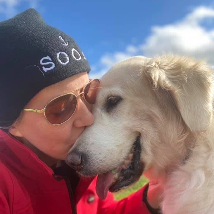 Kelsey Muise and her dog, Sydney, who passed away in January. Muise said it was the loss of Sydney that catapulted the Yoga for Grief idea. 