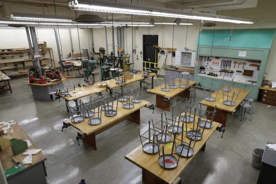 This is the traditional industrial arts and woods classroom that doesn't fit with the current curriculum Thursday, March 17, 2022, at Wilson Middle School in Appleton, Wis. If a referendum is successful, the space would be changed into a science, technology, engineering, and mathematics (STEM) room.
Dan Powers/USA TODAY NETWORK-Wisconsin