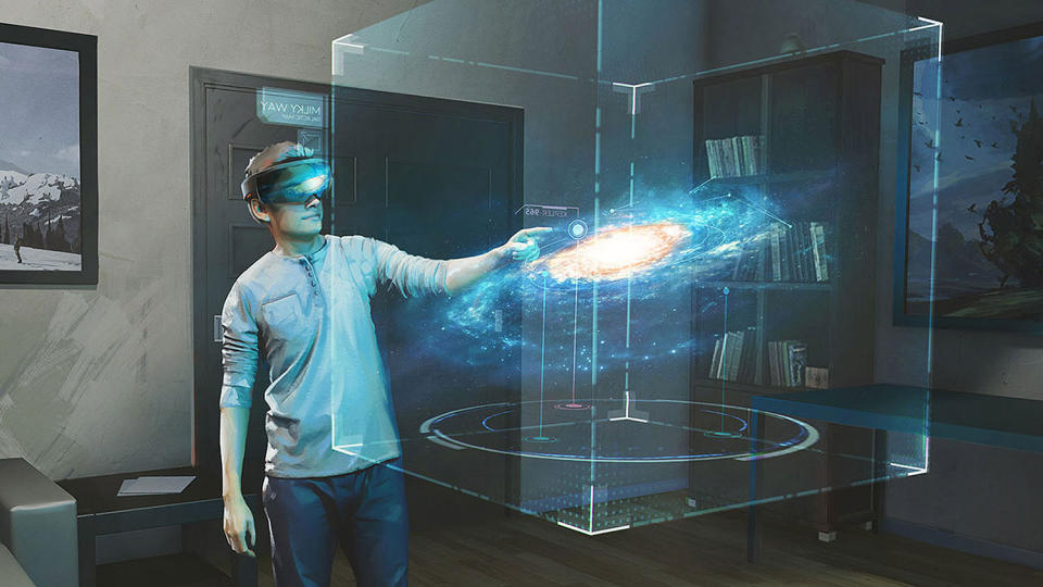 Screenshot from Microsoft's trailer for its HoloLens technology. (Digital Trends)