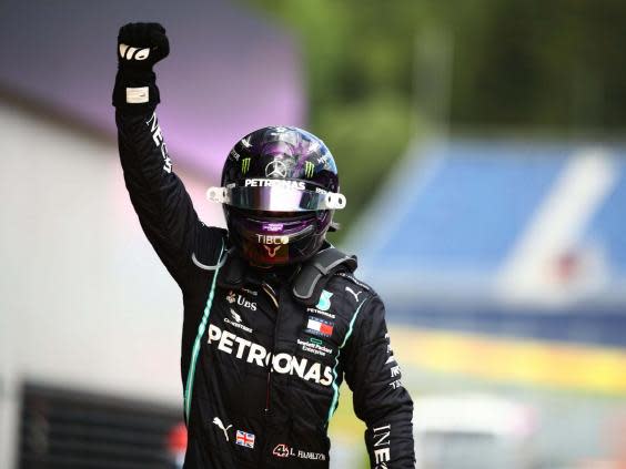 Lewis Hamilton celebrates winning the Styrian Grand Prix (Getty)