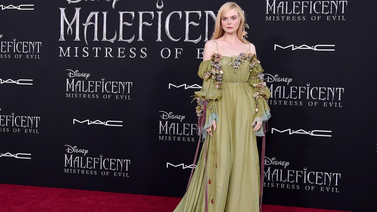 Elle Fanning at the premiere of "Maleficent"