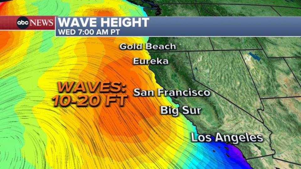PHOTO: Wave Height Map (ABC News)
