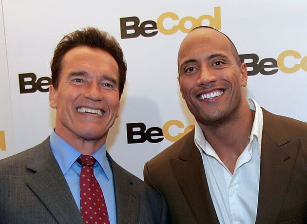 Arnold Schwarzenegger, left, made a cameo in 2003's 
