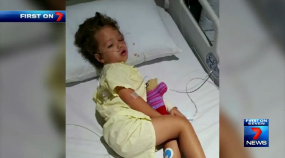 Syndal spent the night in hospital after swallowing huge amounts of water. Photo: 7 News