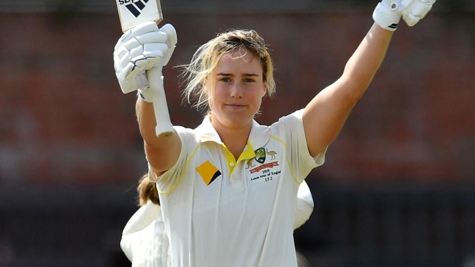 Ellyse Perry has raised the bat for her second consecutive Test century. Pic: Getty