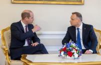 Britain's Prince William visits Poland