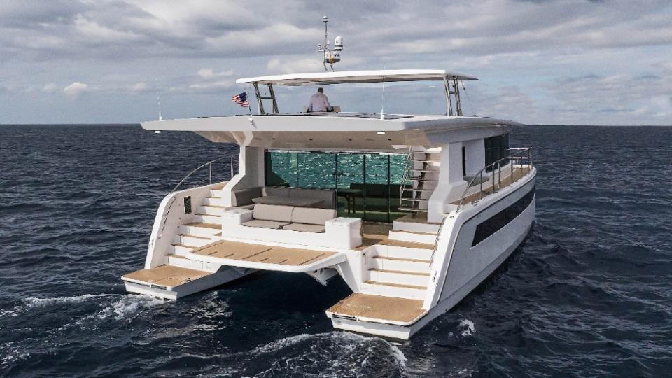 The 30-foot beam delivers strong interior space and wide social areas on the outside. - Credit: Courtesy Silent Yachts