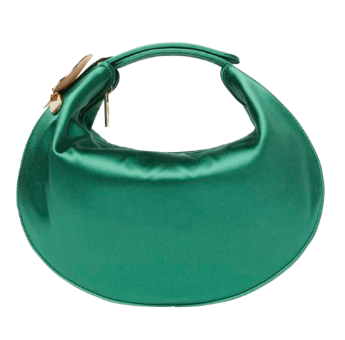 green crescent handbag