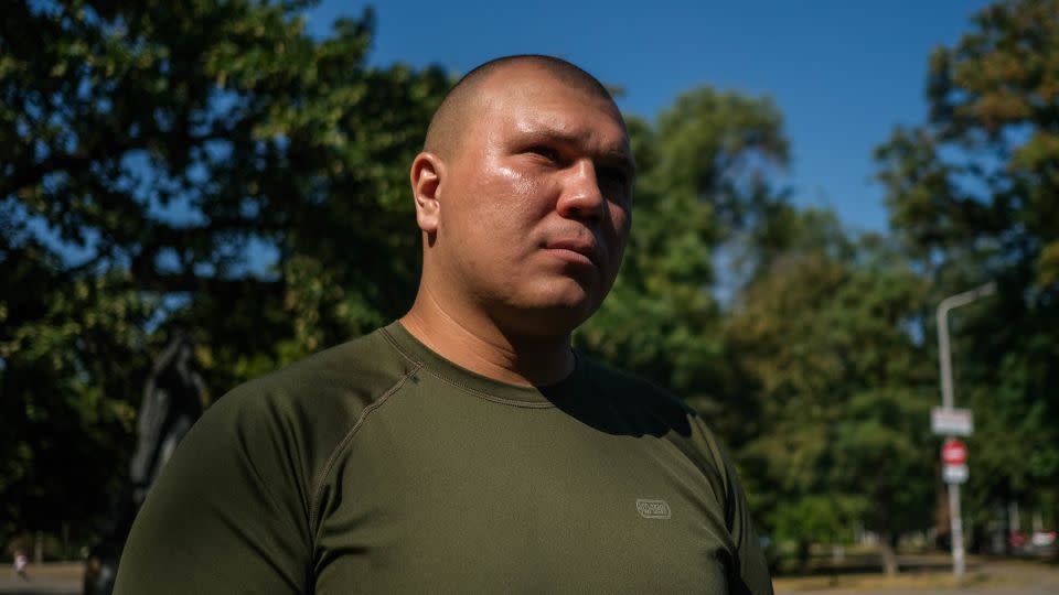 Vlad, a combat medic, says many of those injured by mines in recent months have been sappers working to clear territory so Ukrainian forces can advance. - Vasco Cotovio/CNN