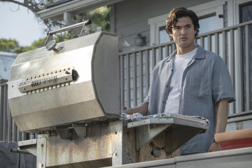 This image released by Netflix shows Charles Melton in a scene from "May December." (François Duhamel, Netflix via AP)