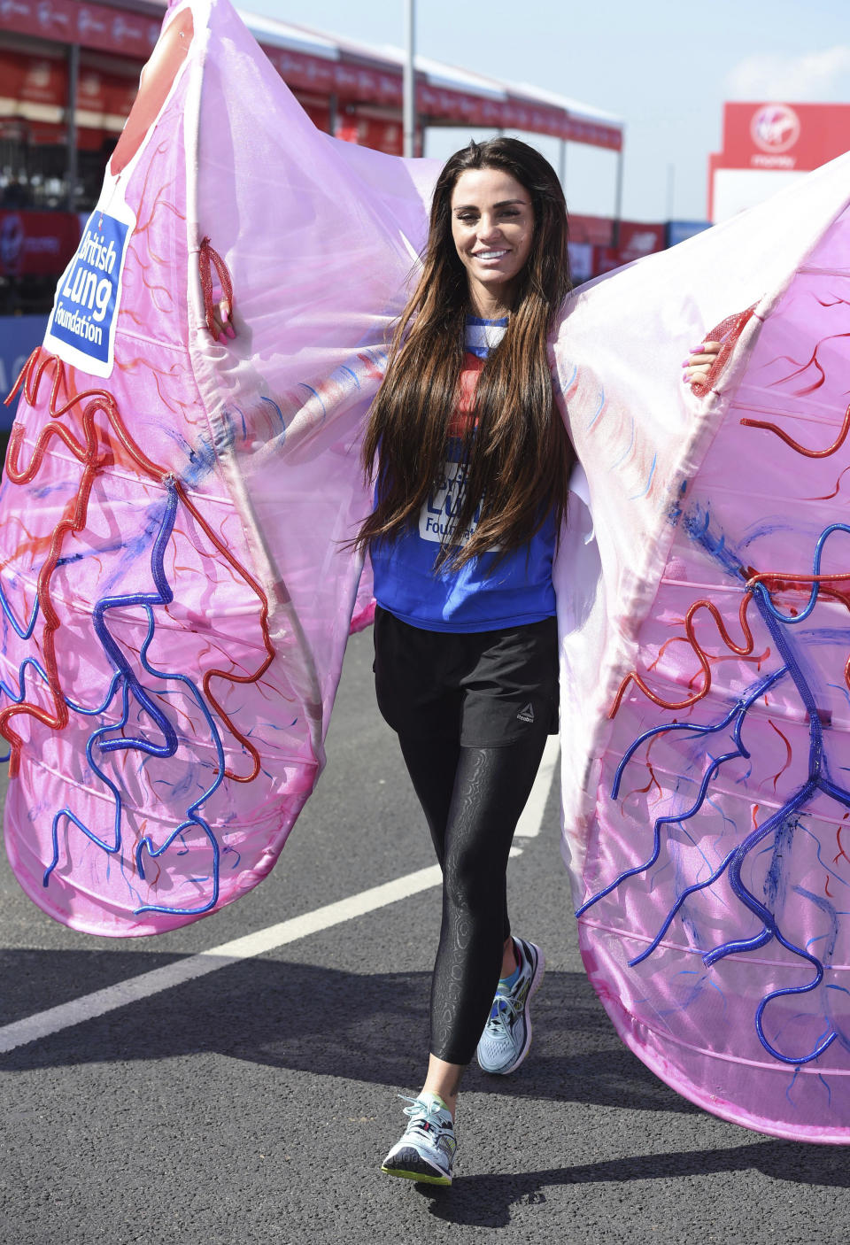 Photo by: zz/KGC-03/STAR MAX/IPx 2018 4/22/18 Katie Price at the 2018 Virgin London Marathon. (London, England, UK)