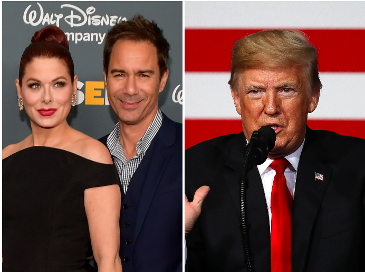 Donald Trump has a bizarre obsession with Debra Messing and her ‘beautiful red hair,’ according to a new book (Getty)
