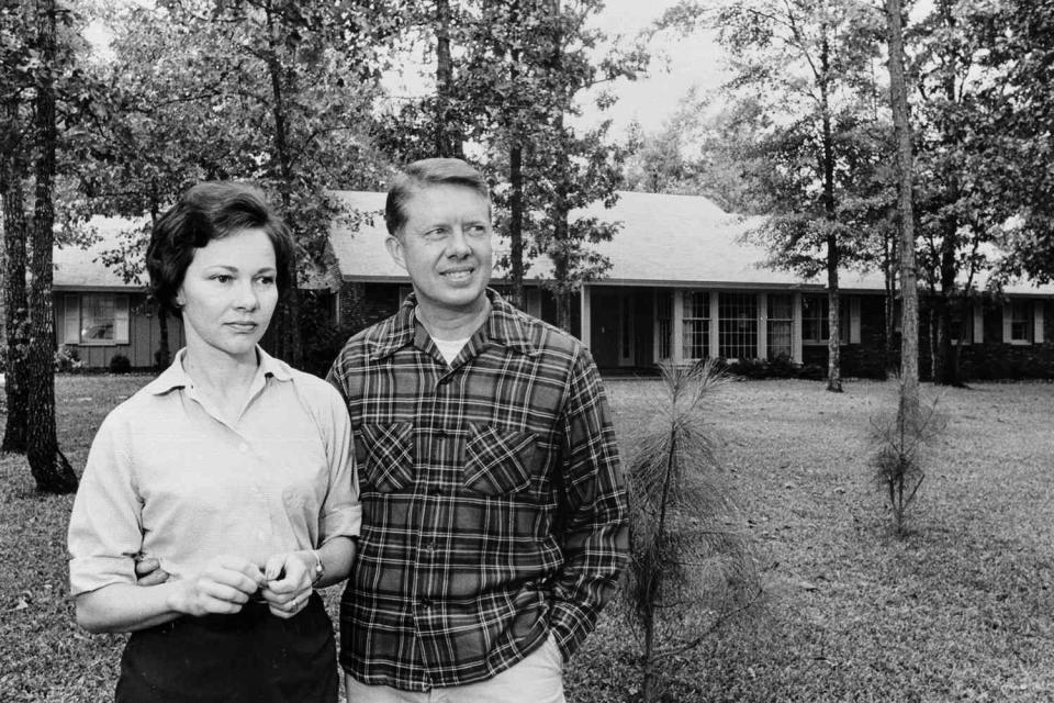 Jimmy Carter Library Rosalynn and Jimmy Carter pictured in 1965 outside the Plains, Georgia, house they built