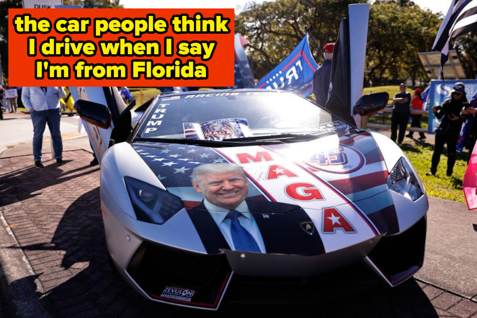 car wrapped in trump decal