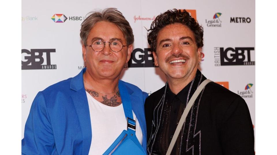 Stephen Webb (L) Daniel Lustig (R) attends the British LGBT Awards 2023 at The Brewery on June 23, 2023