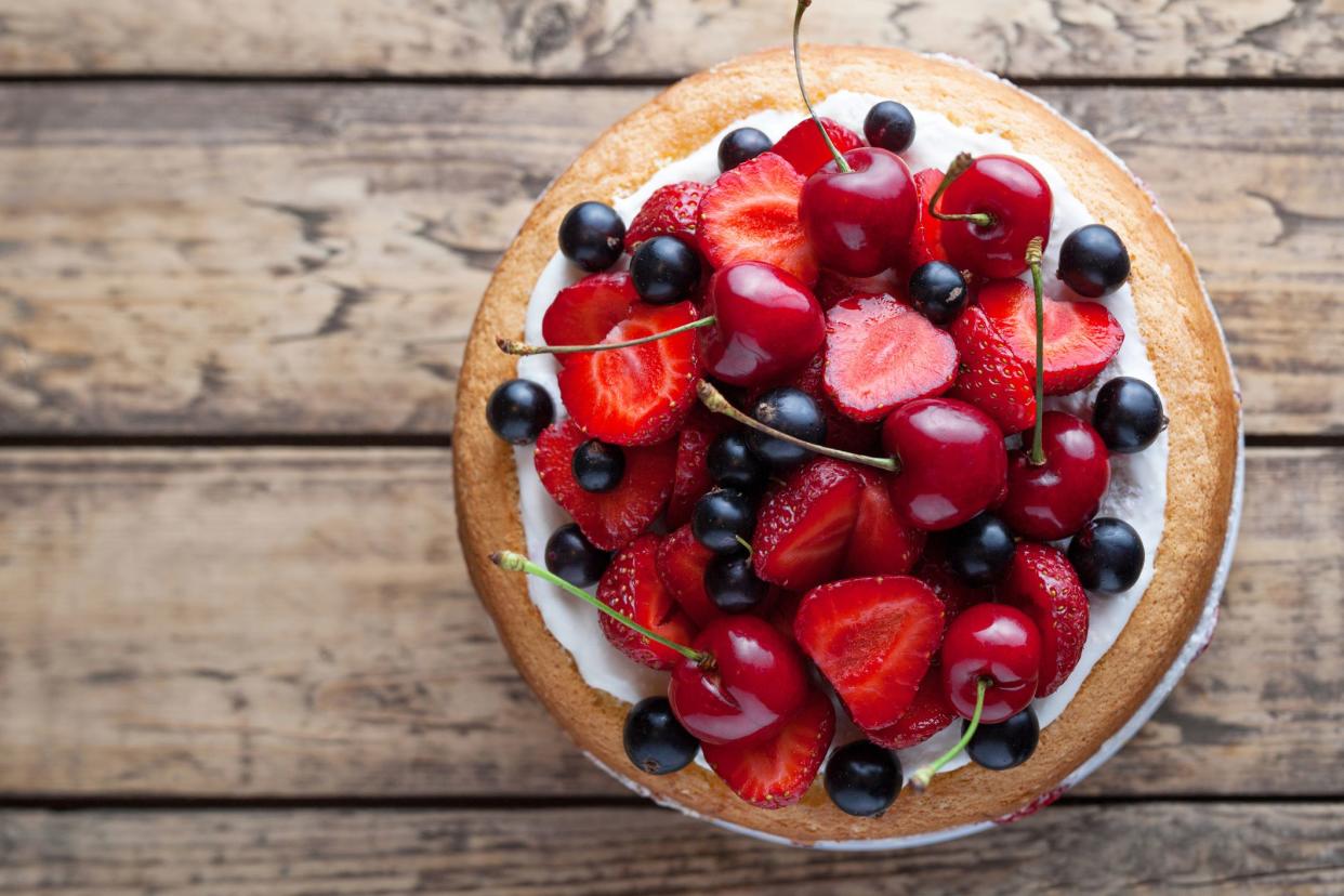 tart cake with berries on top