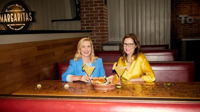 Angela Kinsey and Jenna Fischer with margaritas