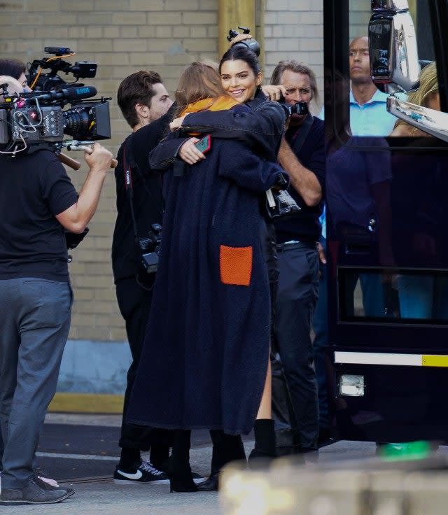 The supermodel was spotted in the trendy piece during rehearsals with gal-pal and fellow VS model Kendall Jenner.