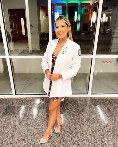 <p>Mia Blanchard/Instagram</p> Mia Blanchard at her white coat ceremony in February 2022.