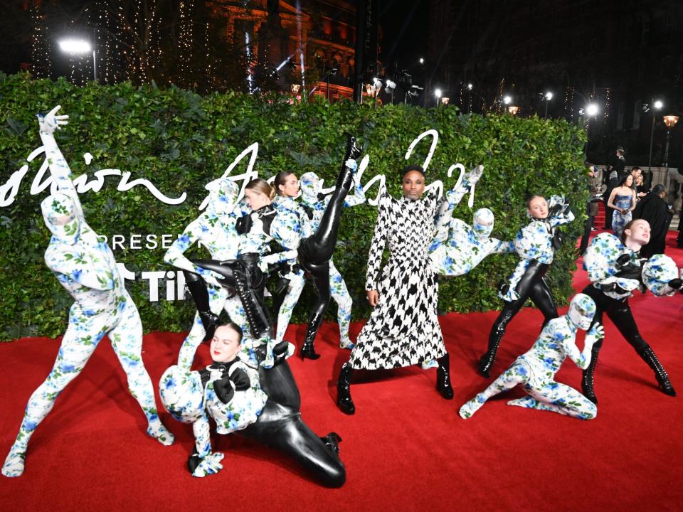 Billy Porter and dancers attend The Fashion Awards 2021 at the Royal Albert Hall in London, England.