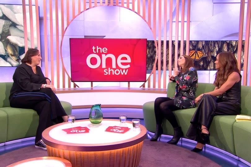 Miranda speaking to The One Show hosts Alex Jones and Alex Scott