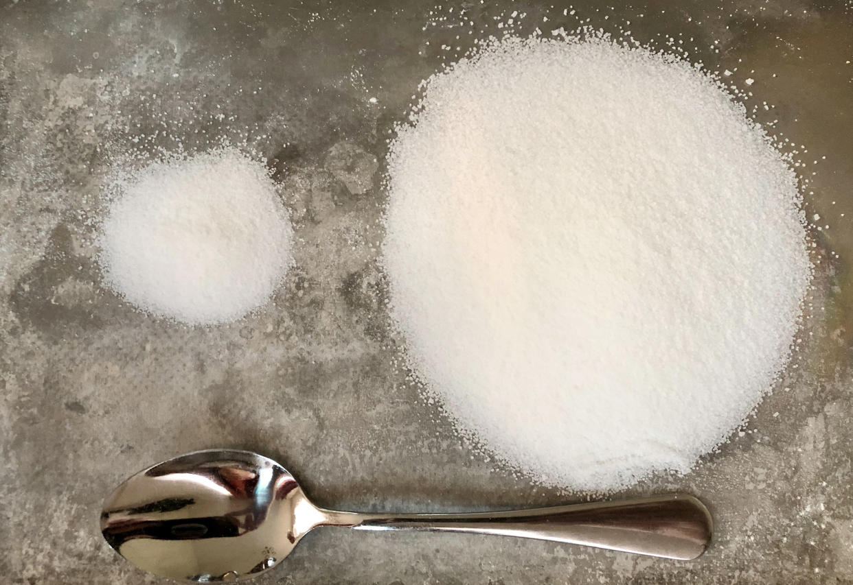 Five grams of sugar versus 65 grams is a clear win. (Heather Martin)