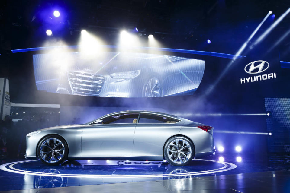 <b>Hyundai HCD-14 Concept</b>: Previewing the next generation of its luxury Genesis sedan, Hyundai showed off the HCD-14 Concept at the Detroit auto show.