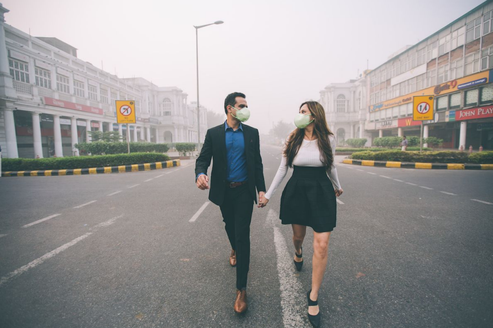 The photos are a stark contrast to normal loved-up engagement shoots. Photo: Banjara Studios