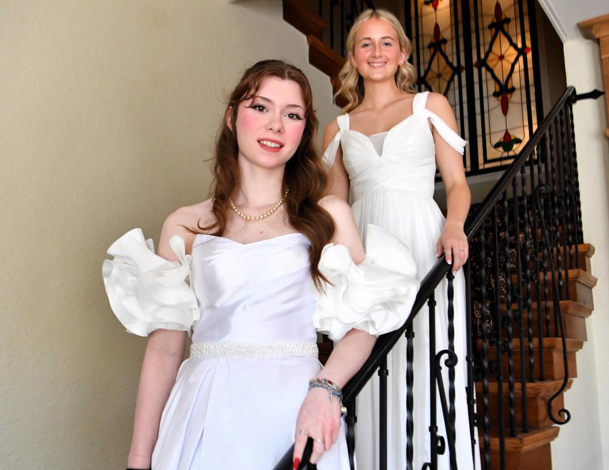 These Junior Forum debutantes shown here at The Forum are, top to bottom, Eva Yandell and Reagan Young.