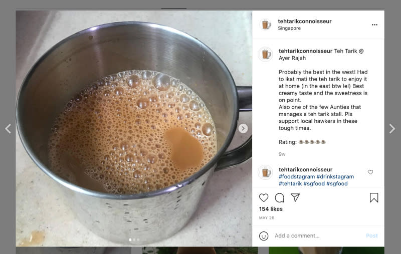 a screenshot from teh tarik connoisseur's instagram page 