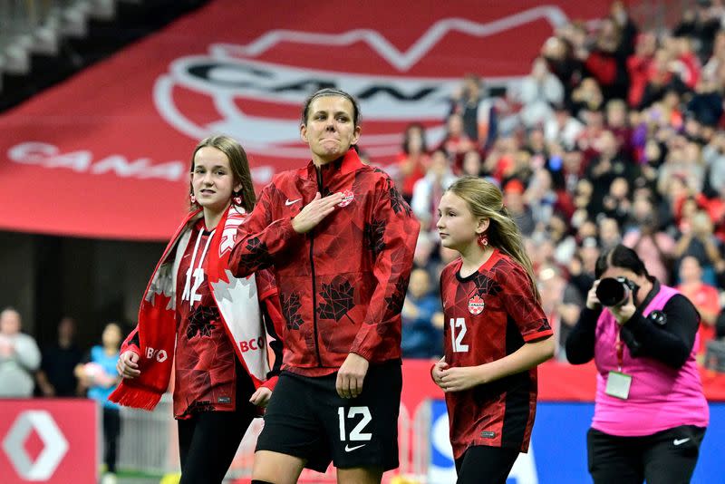 Canada’s captain Christine Sinclair plays her final international game in Vancouver