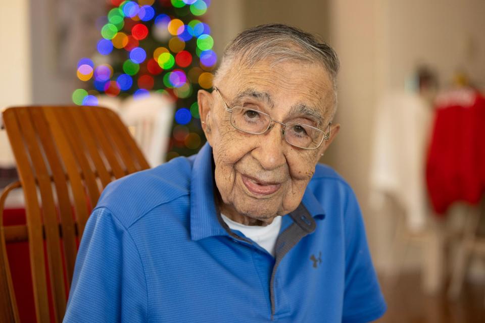 Cosmo Uttero will celebrate his 100th birthday on Dec. 24. Uttero, a World War II veteran who almost drowned during the D-Day landing at Utah Beach, credits his longevity to always staying busy.