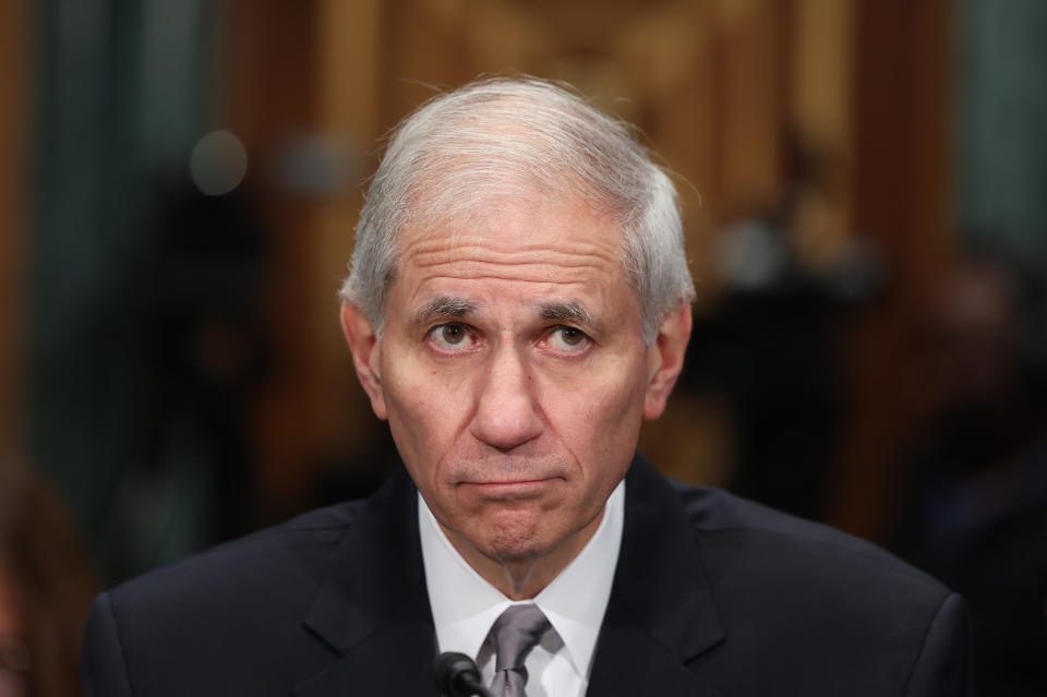 WASHINGTON, DC - MAY 16: Martin Gruenberg, Chair of the Federal Deposit Insurance Corporation (FDIC) testifies before the Senate Banking, Housing, and Urban Affairs Committee on Capitol Hill on May 16, 2024 in Washington, DC. The Committee questioned Gruenberg on a recent report that exposed a toxic work environment at the FDIC with alleged ongoing instances of harassment and mistreatment of employees. (Photo by Kevin Dietsch/Getty Images)